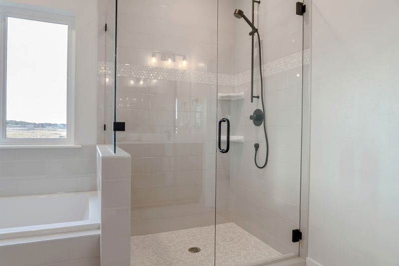 New Shower with Glass Doors